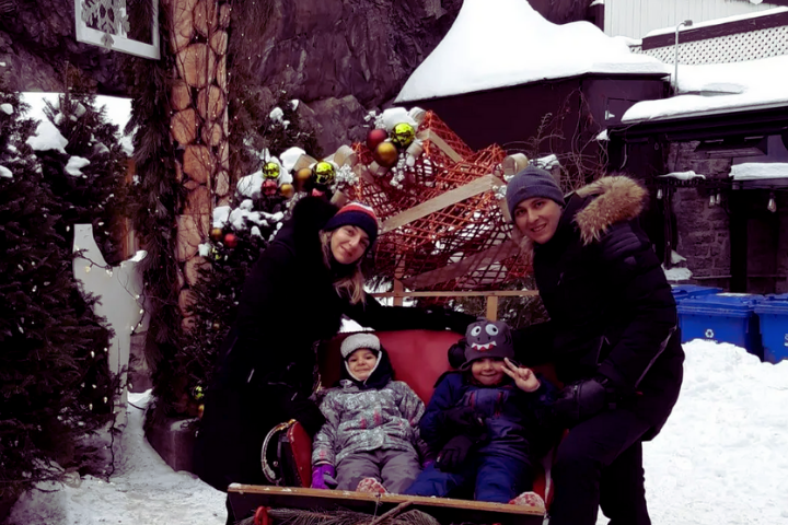 Dali and his family at a Christmas market